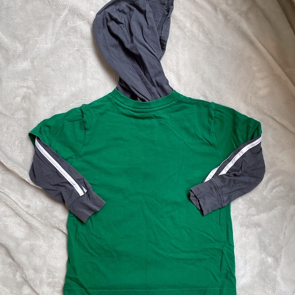 Adidas Green and Gray Long Sleeve Hooded Toddler / Kids T-shirt, Size 4 - Picture 2 of 3